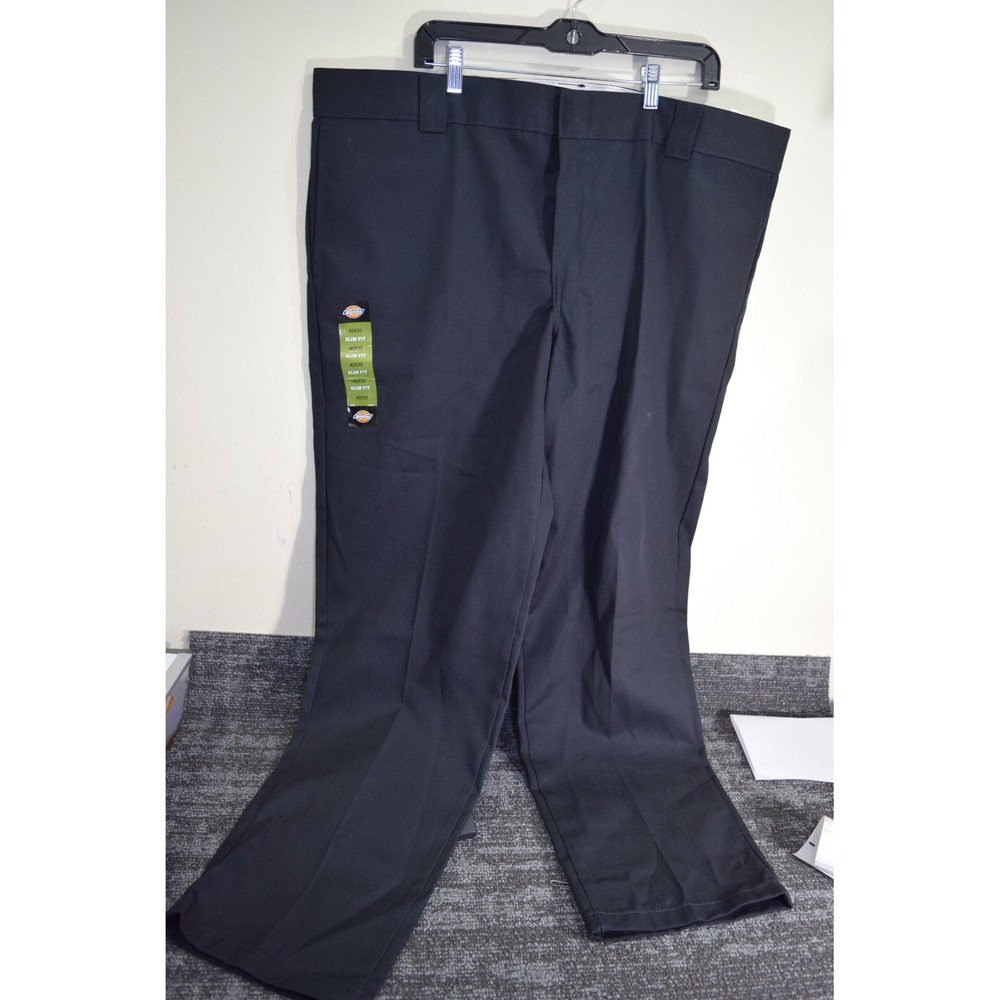 Dickies Work Pant Slim Fit Straight Leg Flex MENS 42X32 Black NEW